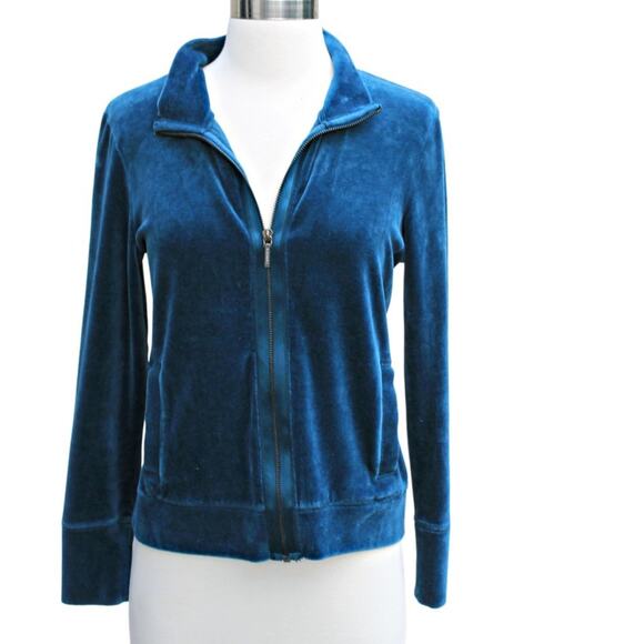 Talbots Women's Teal Green Cardigan Track Jacket Full Zip Size Petite Small - Picture 1 of 11